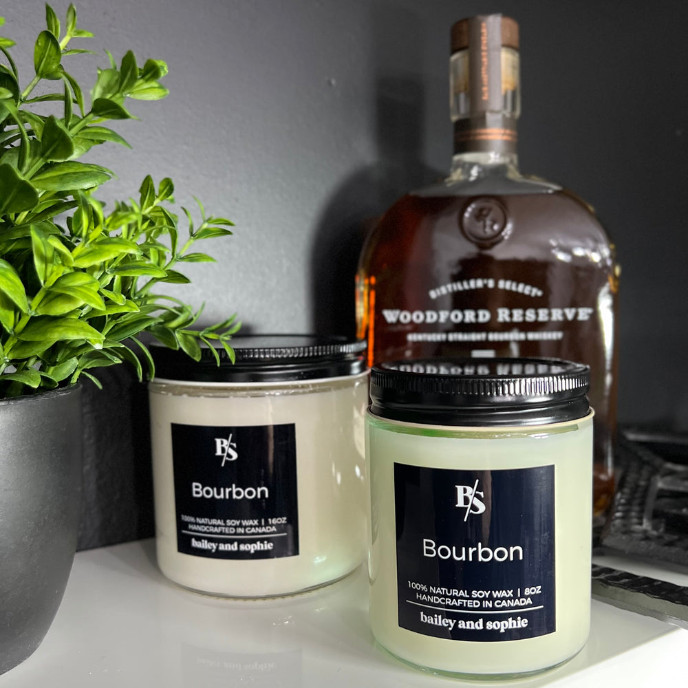 
                  
                    BOURBON SOY CANDLE | seductive and smooth + bourbon + cognac + vanilla oak base
                  
                